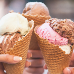 Friends enjoying ice cream