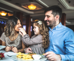 Family eating dinner 