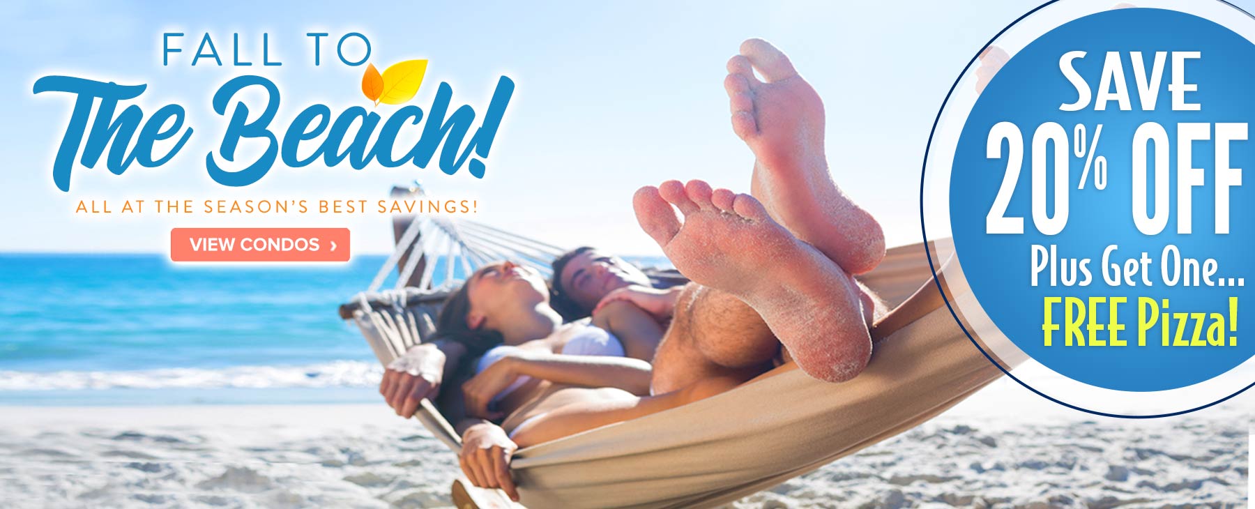 Fall Savings Myrtle Beach 20% off Plus Free Pizza