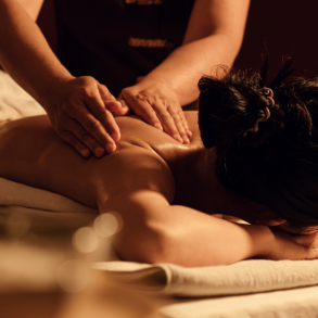 woman receiving a deep tissue massage