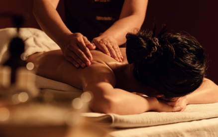 woman receiving a deep tissue massage