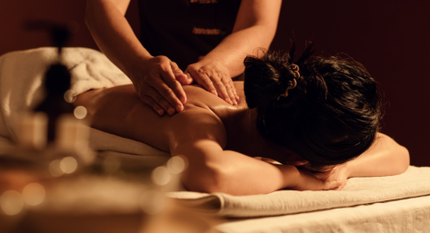 woman receiving a deep tissue massage