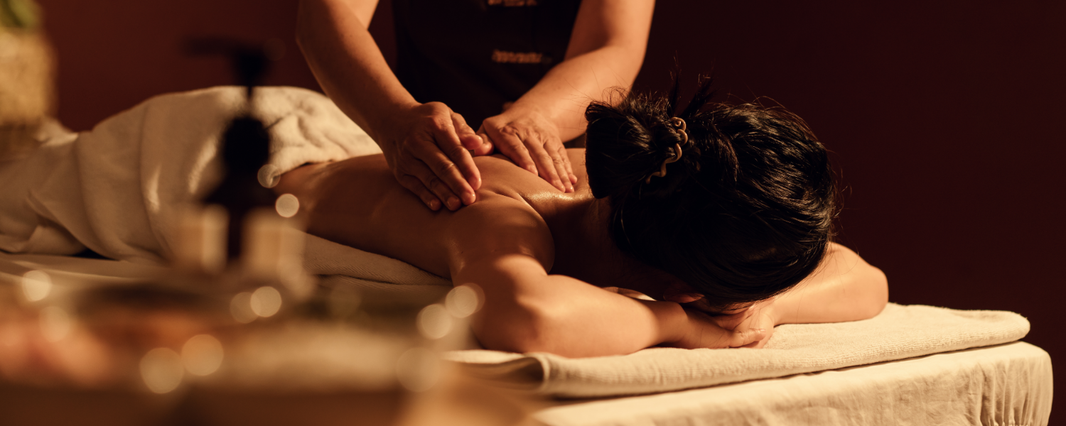 woman receiving a deep tissue massage