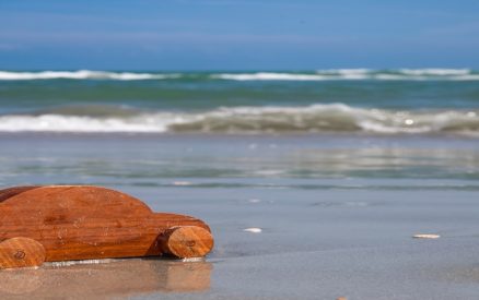 Wooden toy car on Myrtle Beach